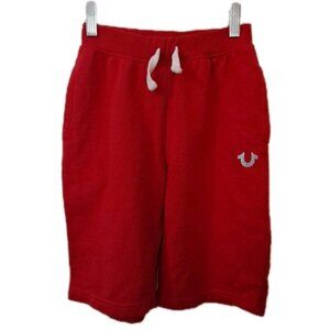 True Religion Kid's S Red Pull-On Sweat Shorts 9.5" Inseam Pockets